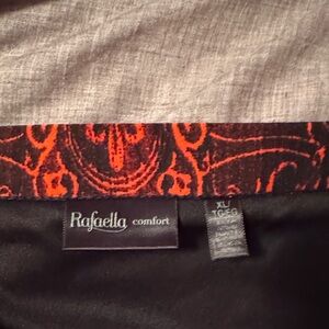 Rafaella Black Skirt with Vibrant Red Accents